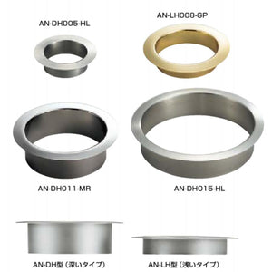 スガツネ工業 LAMP ステンレス 屑入投入口 AN-DH型 蓋無 【品番：AN-DH008-GP】