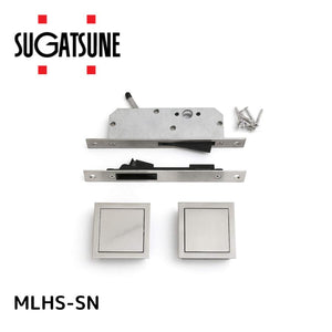 スガツネ工業 マグネットラッチハンドル LAMP MLHS-SN 亜鉛合金/ステンレス鋼 サテンニッケルめっき/サテン仕上 質量g:770 静音タイプ フラット 角型 260-028-998