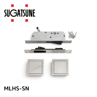 スガツネ工業 マグネットラッチハンドル LAMP MLHS-SN 亜鉛合金/ステンレス鋼 サテンニッケルめっき/サテン仕上 質量g:770 静音タイプ フラット 角型 260-028-998