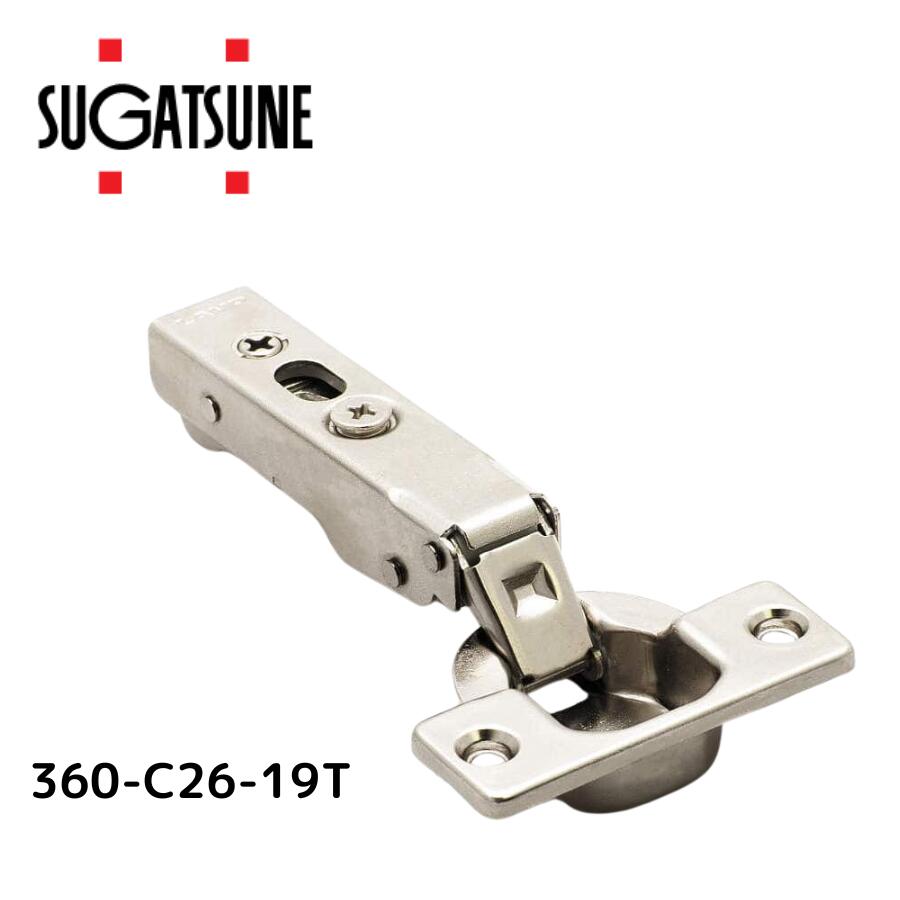 スガツネ工業 ラプコン搭載 オリンピア スライド丁番 360 PAT キャッチ付 160-026-832 360-C26-19T | LAMP ランプ ソフトクローズ キャッチ付き 19mmかぶせ 扉 キャビネット シンプル