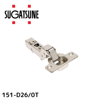 スガツネ工業/LAMP 151-D26/0T ダンパー内蔵・インセット 151シリーズ スライド丁番本体のみ カップ径φ35 堀込深さ12mm 推奨扉厚14mm～20mm 105度開き スライド ヒンジ 家具 扉 151-D26-0T ソフトクローズ ※座金別売り※