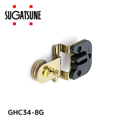 スガツネ工業 ランプ印 キャッチ付 ガラス丁番 GHC34-8型 かぶせ扉用 GHC34-8G 金