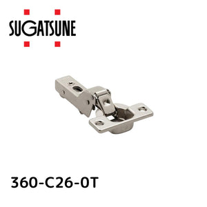 スガツネ工業 [ 360-C26-0T ] LAMP オリンピアスライド丁番 カップ径φ35 キャッチ付き インセット(0mmかぶせ) 【取付ビス付】※座金別売り※
