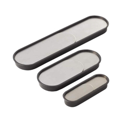 配線孔キャップ［スガツネ］SI2520 (仕上/色:ブラック/ヘアライン仕上) (材料:ポリエチレン(PE)/ステンレス鋼) (L2×W2寸法:111×38・155×63・255×63mm)