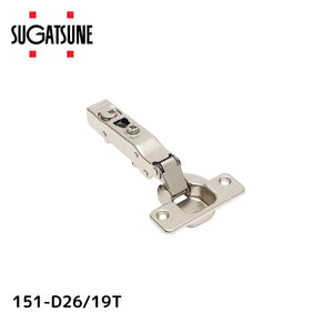 スガツネ工業/LAMP 151-D26/19T ダンパー内蔵・全かぶせ(最大19mm) 151シリーズ スライド丁番本体のみ カップ径φ35 堀込深さ12mm 推奨扉厚14mm～20mm 105度開き スライド ヒンジ 家具 扉 151-D26-19T ※座金別売り※