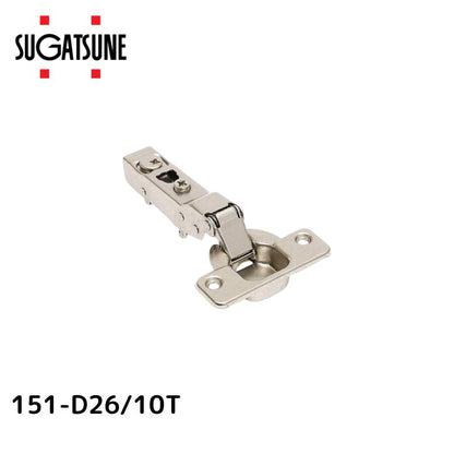 スガツネ工業/LAMP 151-D26/10T ダンパー内蔵・半かぶせ(最大10mm) 151シリーズ スライド丁番本体のみ カップ径φ35 堀込深さ12mm 推奨扉厚14mm～20mm 105度開き スライド ヒンジ 家具 扉 151-D26-10T ※座金別売り