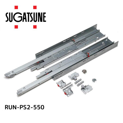 LAMP スガツネ工業 アンダーマウント型レール RUN-PS2 プッシュオープン＆ソフトクロージング機構付 品番 RUN-PS2-550 注文コード 190-047-349