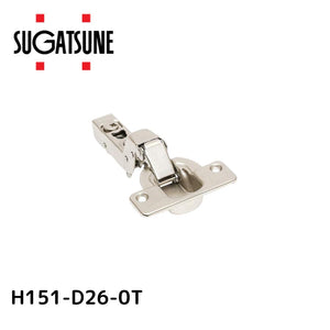 スガツネ工業/LAMP H151-D26-0T ダンパー内蔵・インセット 厚扉用 H151シリーズ スライド丁番本体のみ カップ径φ40 堀込深さ14mm 推奨扉厚20mm～30mm 94度開き スライド ヒンジ 家具 扉 ※座金別売り※