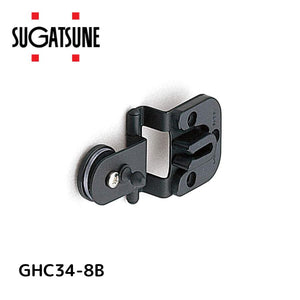 スガツネ工業 Sugatsune ランプ印 キャッチ付 ガラス丁番 GHC34-8型 かぶせ扉用 GHC34-8B 黒