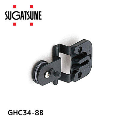 スガツネ工業 Sugatsune ランプ印 キャッチ付 ガラス丁番 GHC34-8型 かぶせ扉用 GHC34-8B 黒