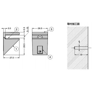 スガツネ工業 Sugatsune ITALIANAガラス用棚受 IT16220-080型 IT16220-080