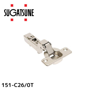 スガツネ工業/LAMP 151-C26/0T キャッチ付・インセット 151シリーズ スライド丁番本体のみ カップ径φ35 堀込深さ12mm 推奨扉厚14mm～20mm 105度開き スライド ヒンジ 家具 扉 151-C26-0T ※座金別売り※
