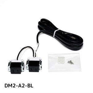 スガツネ 結線済コンセント 【LAMP】 DM2-A2-BL ブラック 電源（AC）2口 電気工事不要