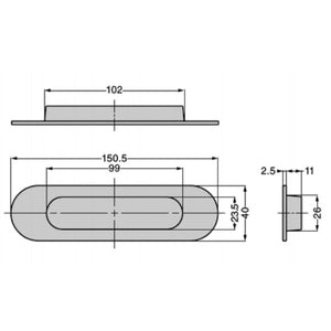 スガツネ工業 掘込引手 3921型 3921400