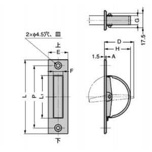 SUGATSUNE スガツネ工業 LAMP 回転取手HR-90S 100-012-614 HR-90S LAMP 全回転取手 ステンレス鋼製 回転取手 サテン仕上 サイズ90mm HR型 取手