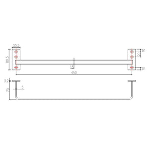 【送料無料】エイト MB-01 マルチバー P-450 MBK 玄関先や室内、洗面などあらゆる場所で幅広く活躍する多用途バーです。