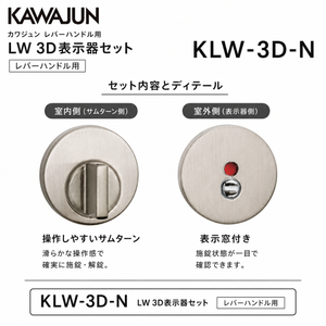 カワジュン レバーハンドル用LW 3D表示器セット KLW-3D-N サテンニッケル