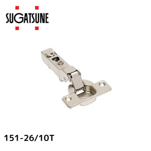 スガツネ工業/LAMP 151-26/10T キャッチなし・半かぶせ(最大10mm) 151シリーズ スライド丁番本体のみ カップ径φ35 堀込深さ12mm 推奨扉厚14-20mm 105度開き スライド ヒンジ 家具 扉 151-26-10T ※座金別売り※