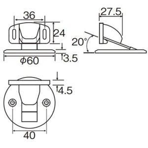 DMF-11 フラット戸当り / 選べる5色 面付 フラットタイプ キャッチ機能付ドア 戸当り マグネット式ドアストッパー ドアキャッチャー ドアキャッチ バリアフリー マグフラ戸当り 戸当たり