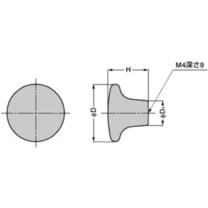 スガツネ工業 232F/ポタリー丸つまみ 232F