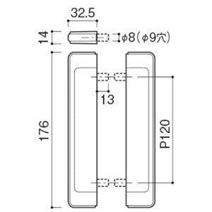 KAWAJUN 引戸ハンドル DH-785 DH-785-ZC サテンニッケル＋ブラック