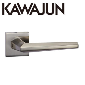 KAWAJUN レバーハンドルC1 C1T-N サテンニッケル ドアノブレバー交換修理はDIYで簡単 角座 握り玉からドアレバーに取替えて楽に開閉。KAWAJUN トイレ用の錠付きドアグリップやかっこいいシンプルでモダンな取っ手に取り替え