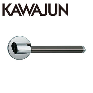 KAWAJUN レバーハンドルFK FKL-C4Q クローム+ダークアンバー  KAWAJUN 空錠 表示錠ドアノブレバー交換修理はDIYで簡単。握り玉からドアレバーに取替えて楽に開閉。トイレ用の錠付きドアグリップやかっこいいシンプルでモダンな取っ手に取り替え