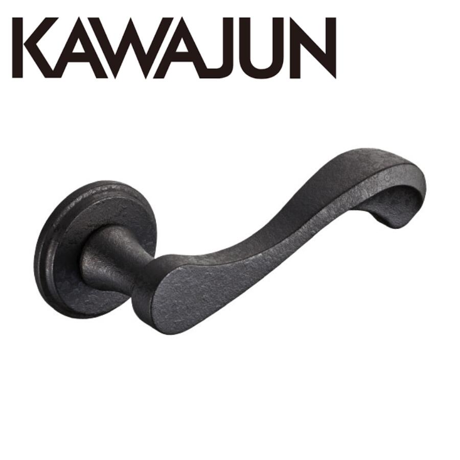 KAWAJUN レバーハンドルGK GKL-038 アイアンブラック  KAWAJUN 空錠 表示錠ドアノブレバー交換修理はDIYで簡単。握り玉からドアレバーに取替えて楽に開閉。トイレ用の錠付きドアグリップやかっこいいシンプルでモダンな取っ手に取り替え