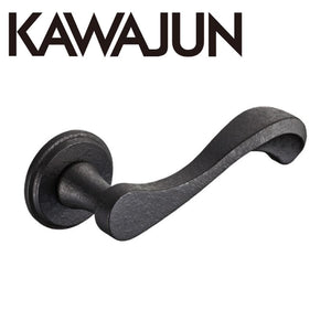 KAWAJUN レバーハンドルGK GKL-038 アイアンブラック  KAWAJUN 空錠 表示錠ドアノブレバー交換修理はDIYで簡単。握り玉からドアレバーに取替えて楽に開閉。トイレ用の錠付きドアグリップやかっこいいシンプルでモダンな取っ手に取り替え